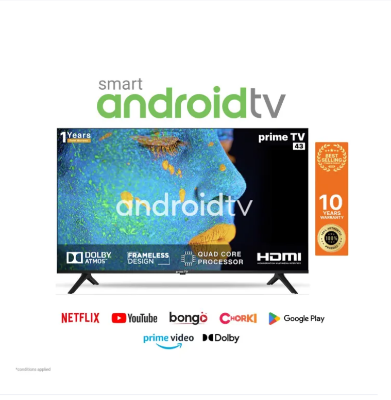 Picture of prime TV 43" TV FHD Frameless Voice Control Android Smart TV