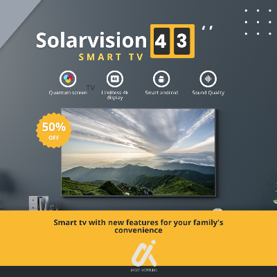 Picture of Solar Vision 43" Inch FrameLess Voice Control Smart Android High Resulation LED