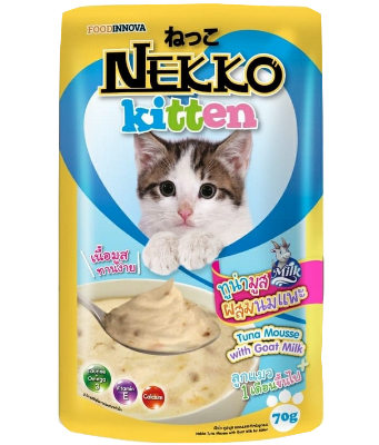 Picture of Nekko Kitten Cat Pouch Tuna Mousse with Goat Milk 70gm