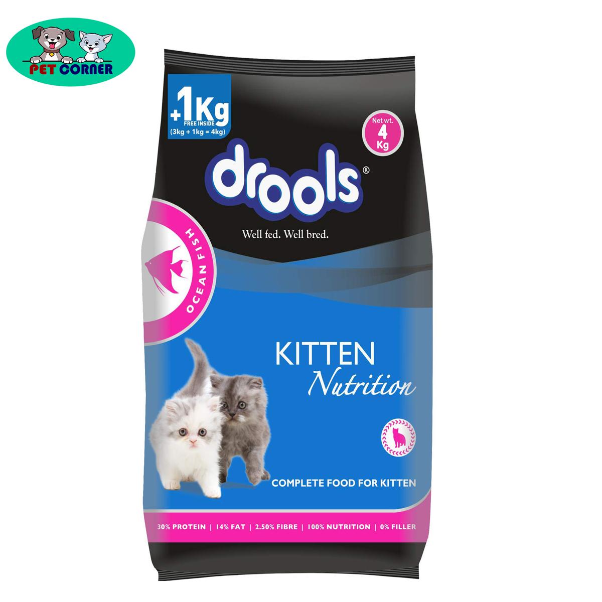 Picture of Drools Kitten Cat Food With Ocean Fish Flavor 4 kg (3 kg+1 kg Free Food Inside)