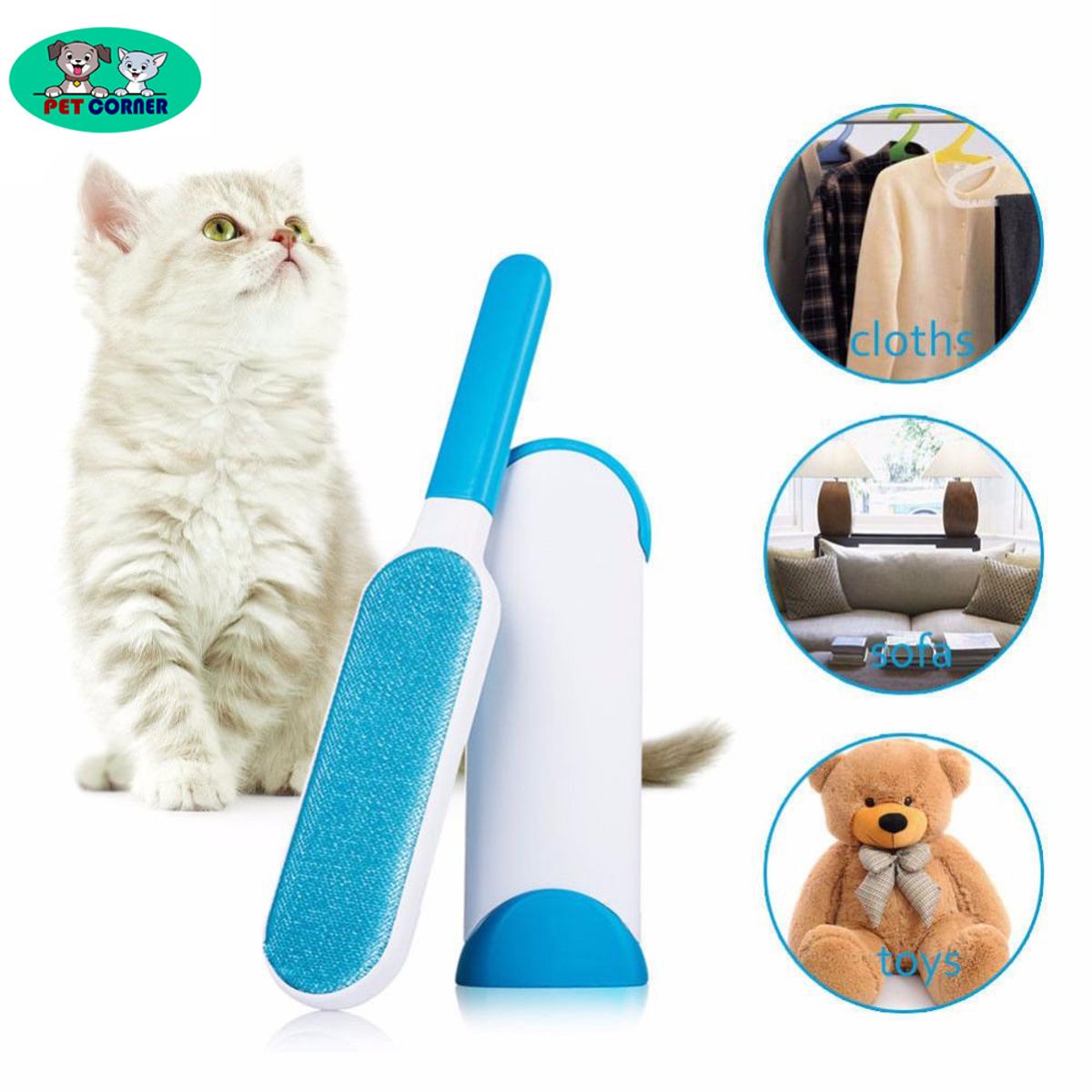 Picture of Reusable Pet Fur & Lint Remover Brush with Self Cleaning Base