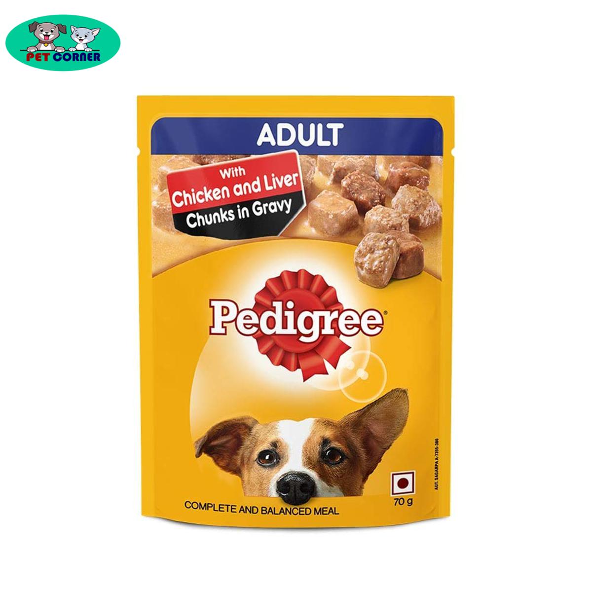 Picture of Pedigree Adult Wet Dog Food Chicken & Liver Chunks in Gravy 70 g