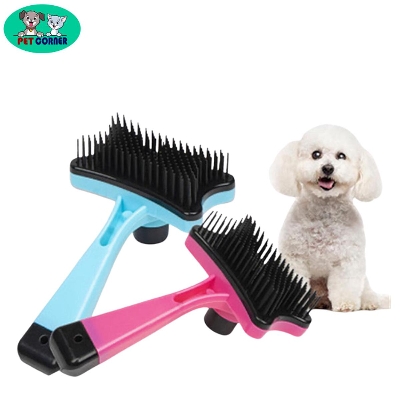 Picture of Pet Dog & Cat Hair Remover Grooming Comb Deshedding Self Cleaning Brush
