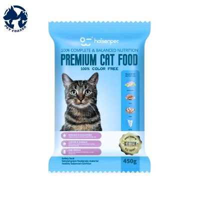 Picture of Haisenpet Premium Kitten Dry Cat Food Chicken,Fish,Egg & Milk Flavours 450 gm