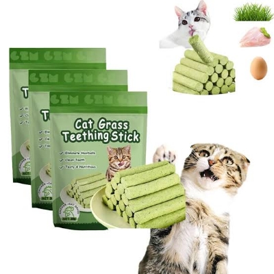 Picture of Cat Grass Teething Stick for Control Hairball,Nutrition and Cleaning teeth 30 gm(6 pcs)