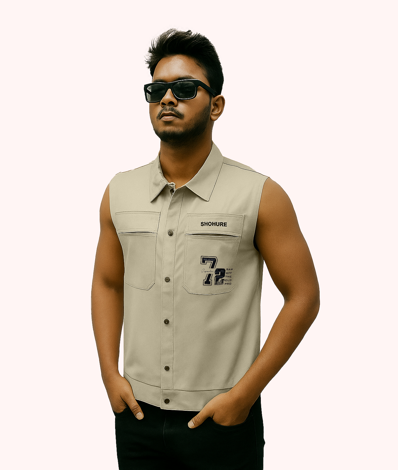 Picture of Shohure Double part air proof sleeveless jacket
