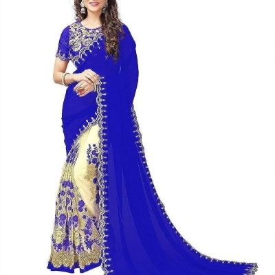 Picture of Georgette Embroidery High Quality Stylish Saree for Women