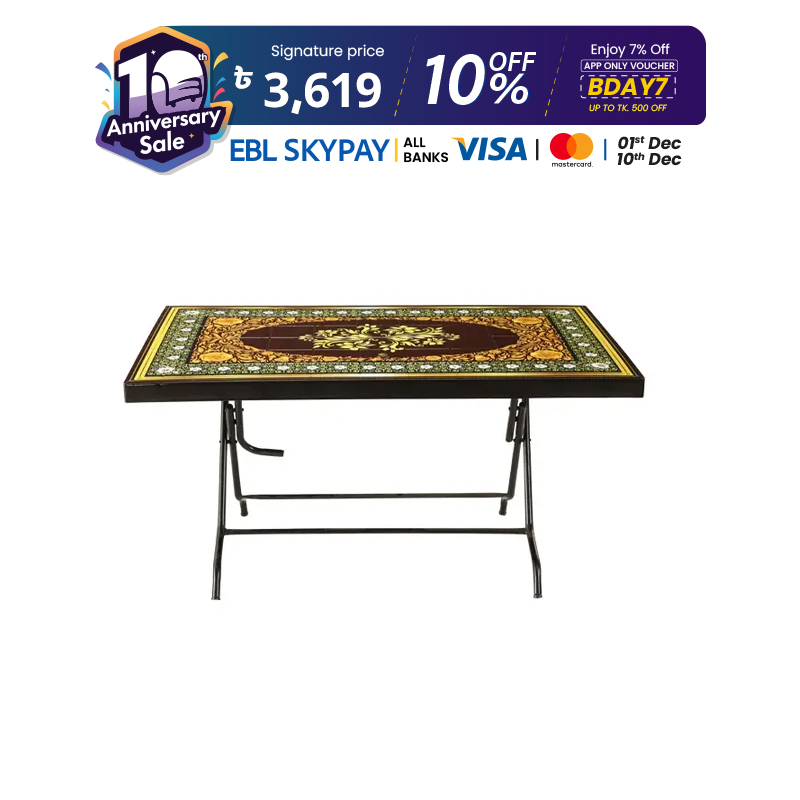 Picture of Deco Classic Table 6 Seat S/L Print Fancy Black