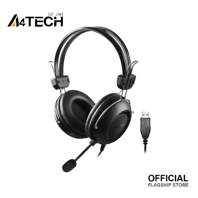 Picture of A4TECH HU-35 Stereo USB Headset - Comfort-Fit - In-Line Mic - USB Plug - Black