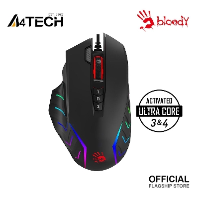 Picture of A4TECH BLOODY J95S 2-Fire RGB Animation Gaming Mouse - BC3332-S Gaming Engine - Adjustable 8000 CPI - Metal X'Glide Armor Boot - Extra Fire Button - Ultra Core 3&4 Activated