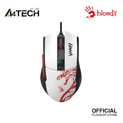 Picture of A4tech Bloody L65 Max Naraka Edition Lightweight RGB Gaming Mouse - 12,000 CPI - Translucent Honeycomb Shell - Self Customize RGB Animation