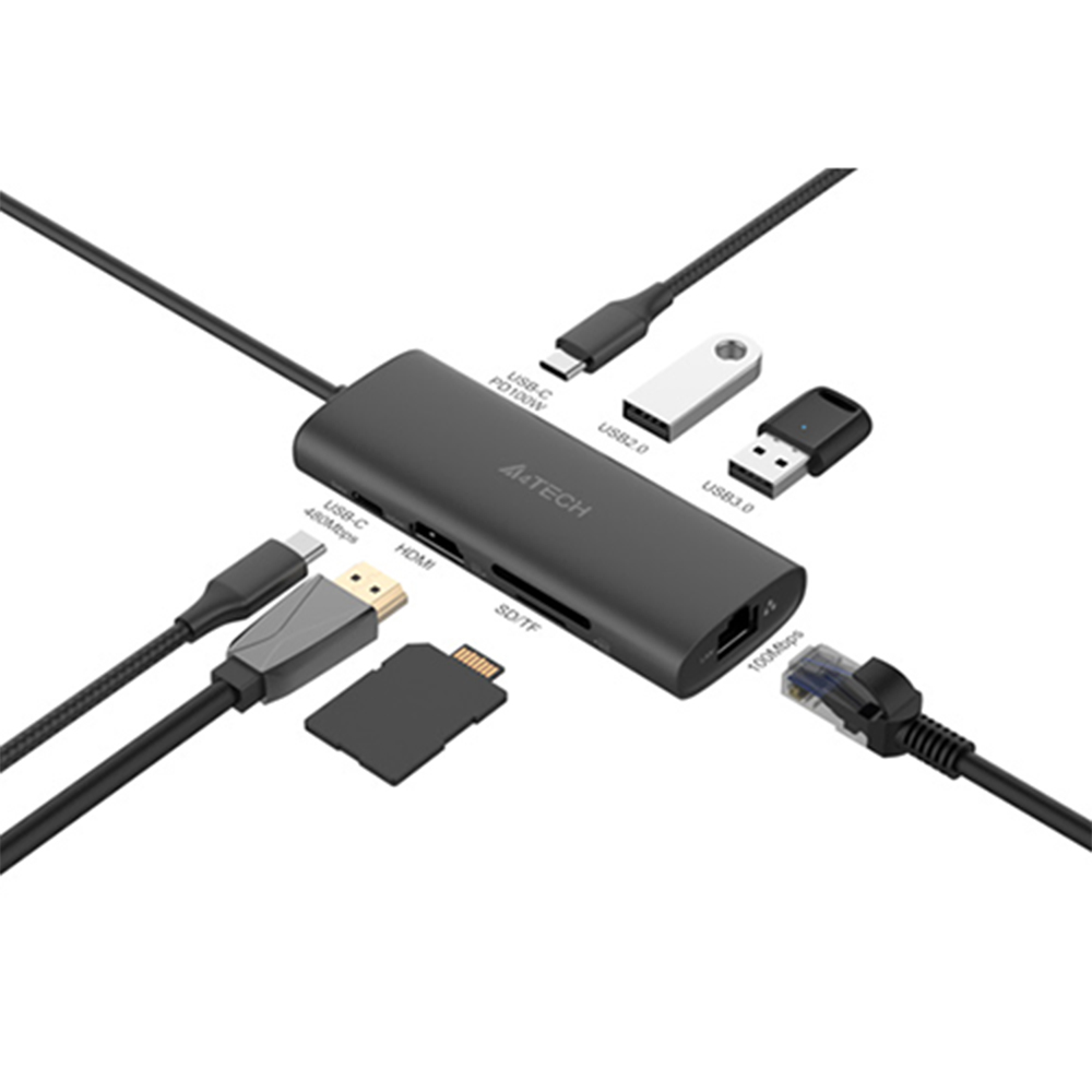 Picture of A4Tech DST-80C 8-In-1 USB 3.0, SD Card and HDMI USB-C Docking Station
