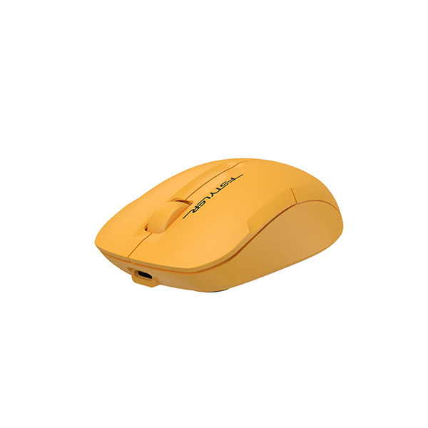 Picture of A4tech Fstyler FG15C Air2 Wireless Rechargeable Dual-Function Air Mouse - Advanced 2.4 GHz powerful wireless connection - Dual Functions [Desk + Air Mode] - Anti-Sleep Setting Mode - Rechargeable Design - Black/Yellow