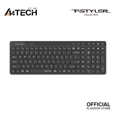 Picture of A4tech FBK27C AS Fstyler Wireless Rechargeable Keyboard - Black - Dual Connectivity Mode - Quiet Key Keyboard, Compact & Trendy - Operation Range: 5~10 m - Operating System Swap -  Wide Compatibility