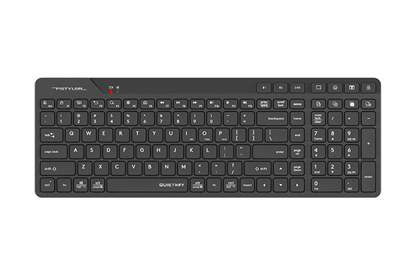 Picture of A4tech FBK27C AS Fstyler Wireless Rechargeable Keyboard - Black - Dual Connectivity Mode - Quiet Key Keyboard, Compact & Trendy - Operation Range: 5~10 m - Operating System Swap -  Wide Compatibility