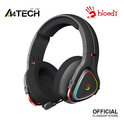 Picture of A4tech Bloody MR720 RGB Wireless Gaming Headphone - Black - Wireless: 2.4GHz Wireless, Bluetooth v5.3, 3.5mm Wired Audio - Retractable Noise-Cancelling Microphone - Mycelium Of Carbon IT