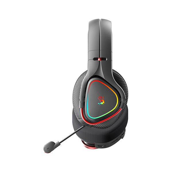 Picture of A4tech Bloody MR720 RGB Wireless Gaming Headphone - Black - Wireless: 2.4GHz Wireless, Bluetooth v5.3, 3.5mm Wired Audio - Retractable Noise-Cancelling Microphone - Mycelium Of Carbon IT