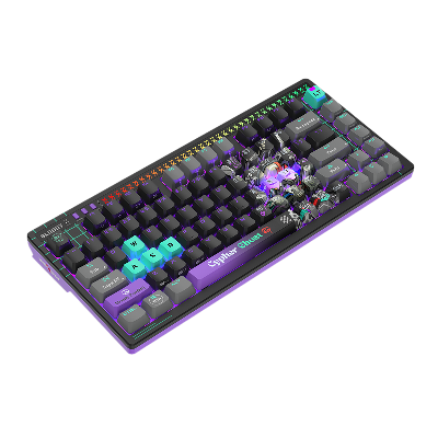Picture of A4 TECH BLOODY AT75 CYPHER GHOST RGB ALPHA OPTICAL SWITCH VOICE-ACTIVATED LED LIGHTING BAR SAVAGE IMPACT PBT KEYCAP USB MECHANICAL GAMING KEYBOARD