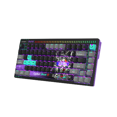Picture of A4 TECH BLOODY AT75 CYPHER GHOST RGB ALPHA OPTICAL SWITCH VOICE-ACTIVATED LED LIGHTING BAR SAVAGE IMPACT PBT KEYCAP USB MECHANICAL GAMING KEYBOARD