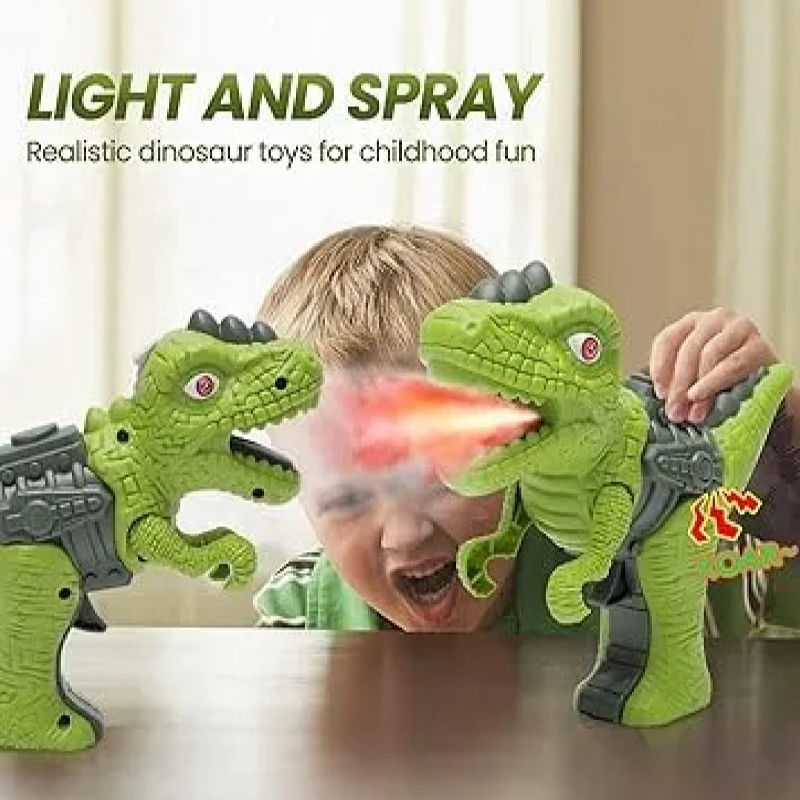 Picture of Realistic T-Rex Roar & Glow Fog Blaster – Mist-Spraying Dinosaur Toy Gun with LED Lights and Authentic Sound Effects
