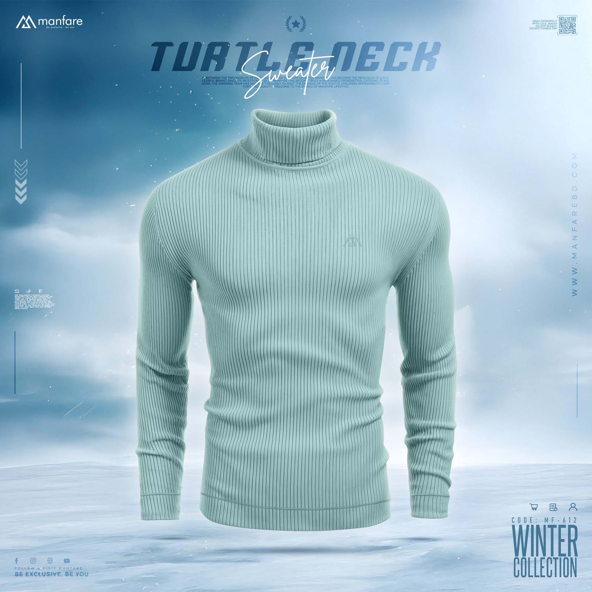 Picture of Turtle Neck Premium Rib Fabrics Sweater For Men | MF-612