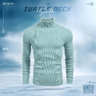 Picture of Turtle Neck Premium Rib Fabrics Sweater For Men | MF-612