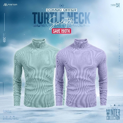 Picture of Turtle Neck Premium Rib Fabrics Sweater For Men I MF-622 | 2 Pcs Combo Offer I Save 190tk