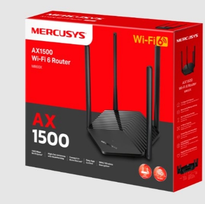 Picture of Mercusys MR60X AX1500 WiFi 6 Router | Dual Band 1500 Mbps Wireless 1.5 Gbps Gigabit Wi-Fi | OFDMA & MU-MIMO | 4× Multi-Directional high-gain Antennas with Beamforming