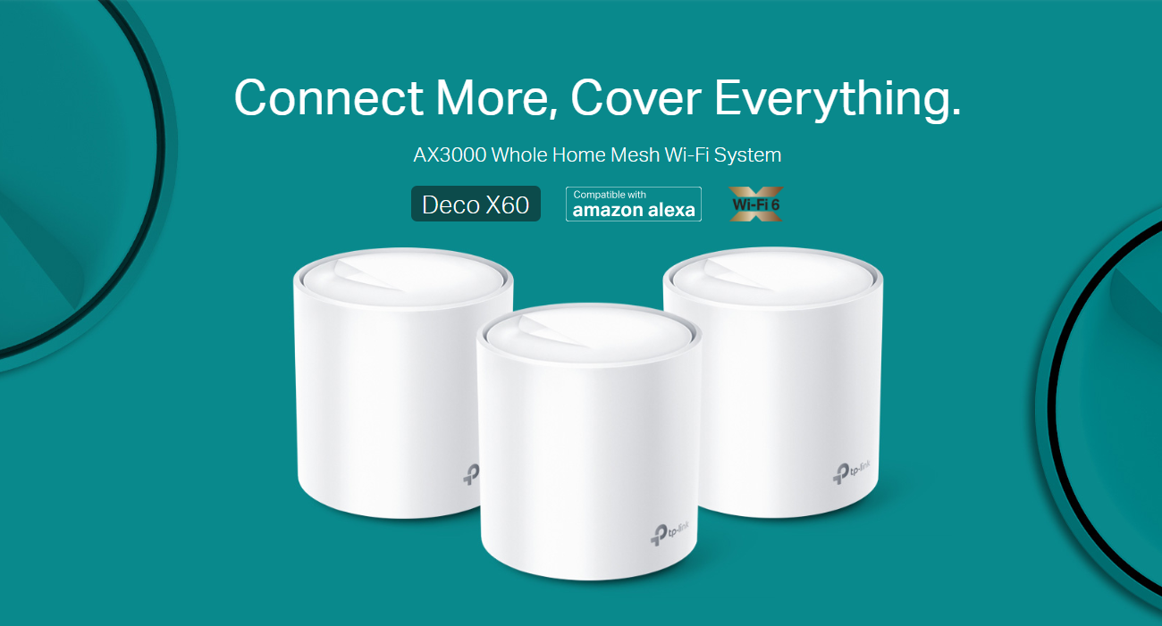 Picture of tp-link deco x60 ax3000 whole home mesh wi-fi 6 system (2 pack)