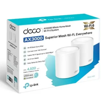 Picture of TP-Link Deco S7 AC1900 3 Pack Whole Home Mesh Wi-Fi System Smart Router 100 Device Capacity 1900 Mbps Dual-Band with Gigabit Ports