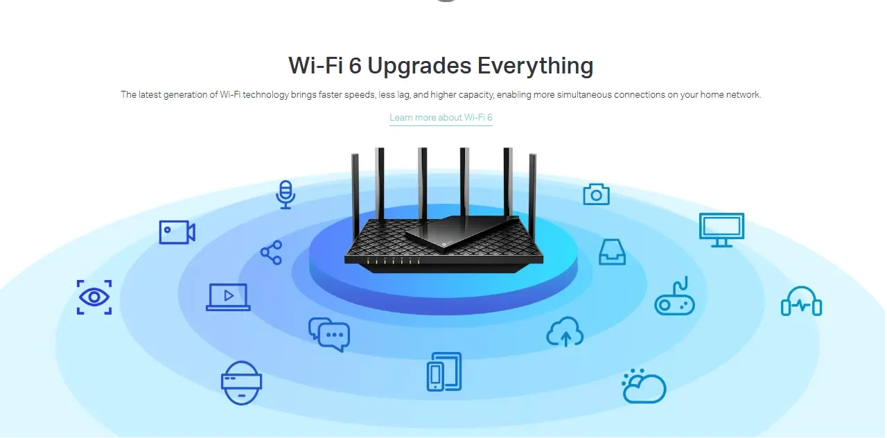 Picture of tp-link archer ax73 ax5400 dual-band gigabit wi-fi 6 router - USB Router