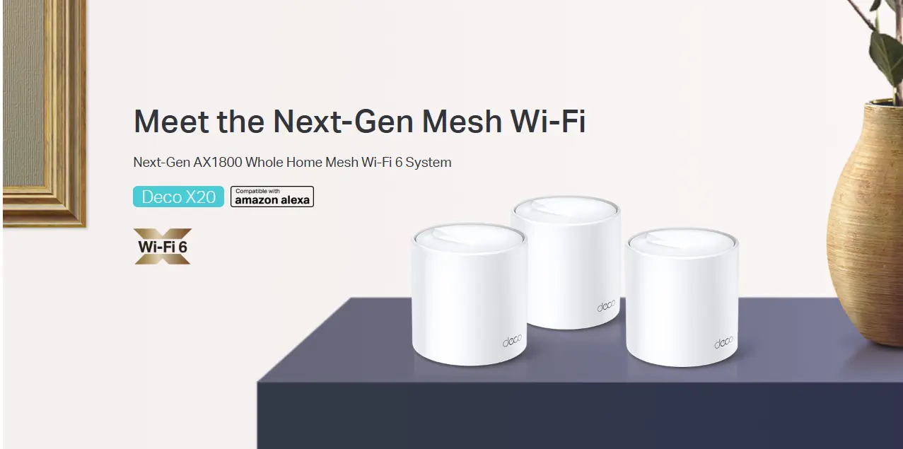 Picture of tp-link deco x20 ax1800 whole home mesh wi-fi 6 system (3 pack)