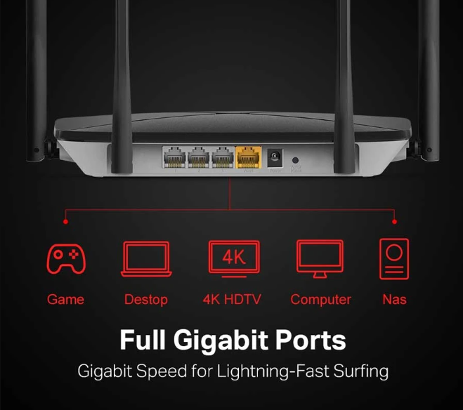 Picture of MERCUSYS AC12G AC1300 Dual Band Wireless Gigabit Router (4 Antenna)