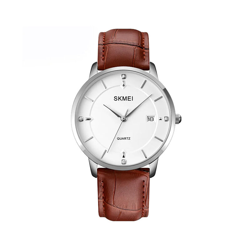 Picture of Skmei 1801 Stainless Steel Leather Band Men’s Watch-Brown
