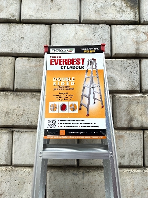 Picture of High Quality Double Sided Heavy Duty Industrial Ladder 6 to 23 Steps Strong Durable Safe Multipurpose Work Ladder