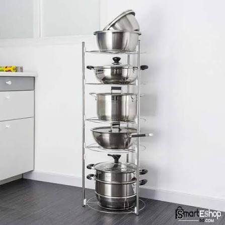 Picture of Kitchen Life 5-Tier Pot Stand – Silver | Heavy Duty Storage Rack