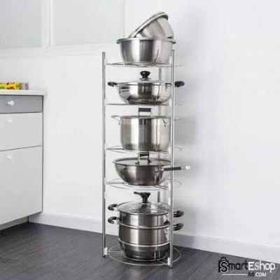 Picture of Kitchen Life 5-Tier Pot Stand – Silver | Heavy Duty Storage Rack