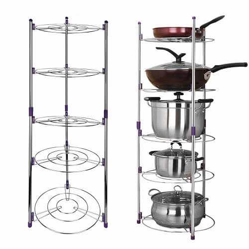 Picture of Kitchen Life 5-Tier Pot Stand – Silver | Heavy Duty Storage Rack