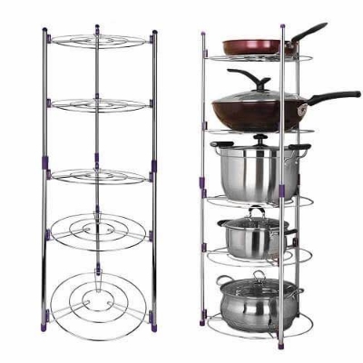Picture of Kitchen Life 5-Tier Pot Stand – Silver | Heavy Duty Storage Rack
