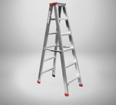 Picture of Double Sided Aluminum Ladder 15 Steps 12.5 Feet Heavy Duty Industrial Application – EVERBEST