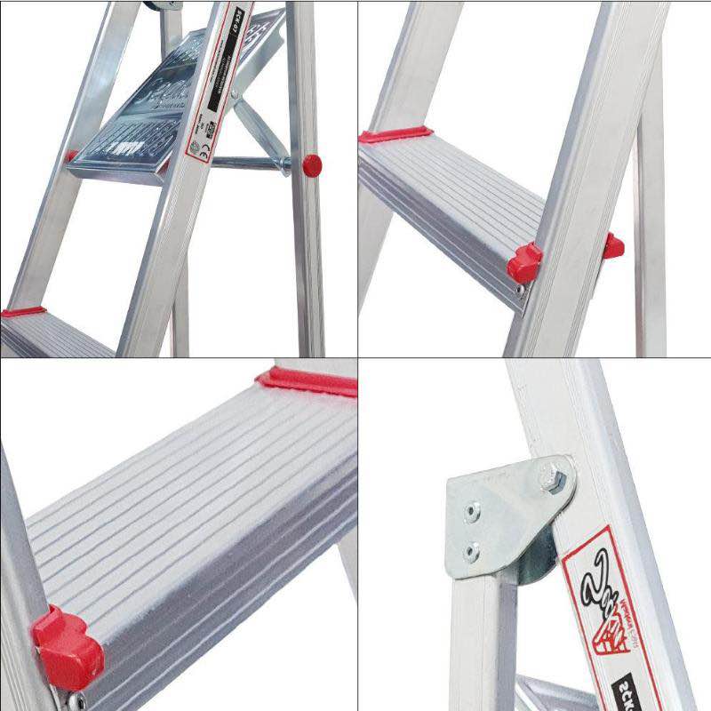 Picture of Double Sided Aluminum Ladder 15 Steps 12.5 Feet Heavy Duty Industrial Application – EVERBEST