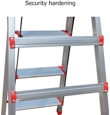 Picture of Double Sided Aluminum Ladder 15 Steps 12.5 Feet Heavy Duty Industrial Application – EVERBEST