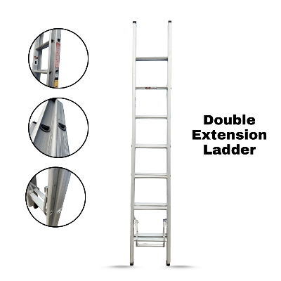 Picture of Everbest Double Extension Aluminium Ladder – Heavy Duty, Safe & Durable
