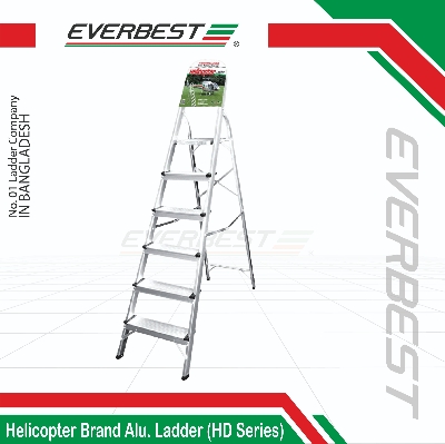 Picture of Helicopter Brand Aluminum Safety Ladder with 3-10 Steps, Platform & Rails – Durable