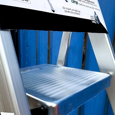 Picture of Helicopter Brand Aluminum Safety Ladder with 3-10 Steps, Platform & Rails – Durable