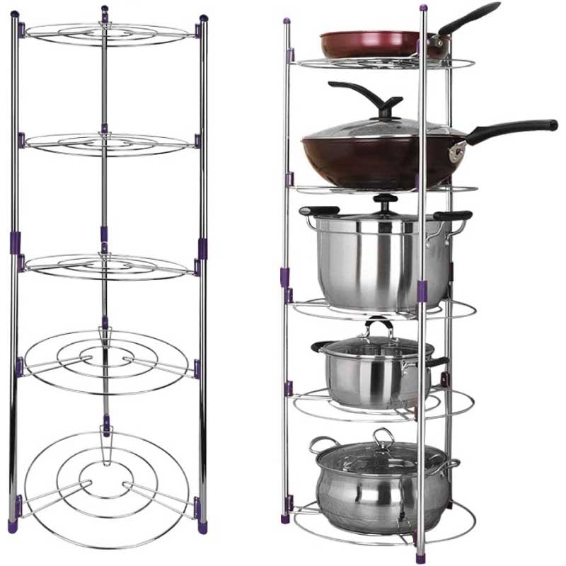 Picture of Stainless Steel 5 Layer Kitchen Rack | Heavy Duty Pots & Pan Organizer | Durable, Rust-Resistant Storage Shelf | EVERBEST Bangladesh