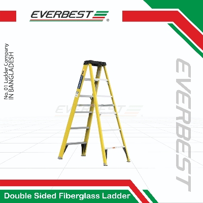 Picture of Professional Industrial Use –  Heavy Duty Double Sided Fiberglass Ladder (Yellow, 3.0 mm)  | EVERBEST LADDERS INDUSTRIES LTD
