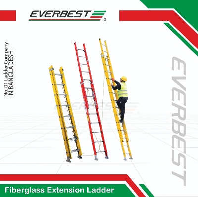 Picture of Professional Industrial Use – Fiberglass Extension Ladder (Yellow, 3.0 mm) — Heavy Duty & Safe | EVERBEST LADDERS INDUSTRIES LTD