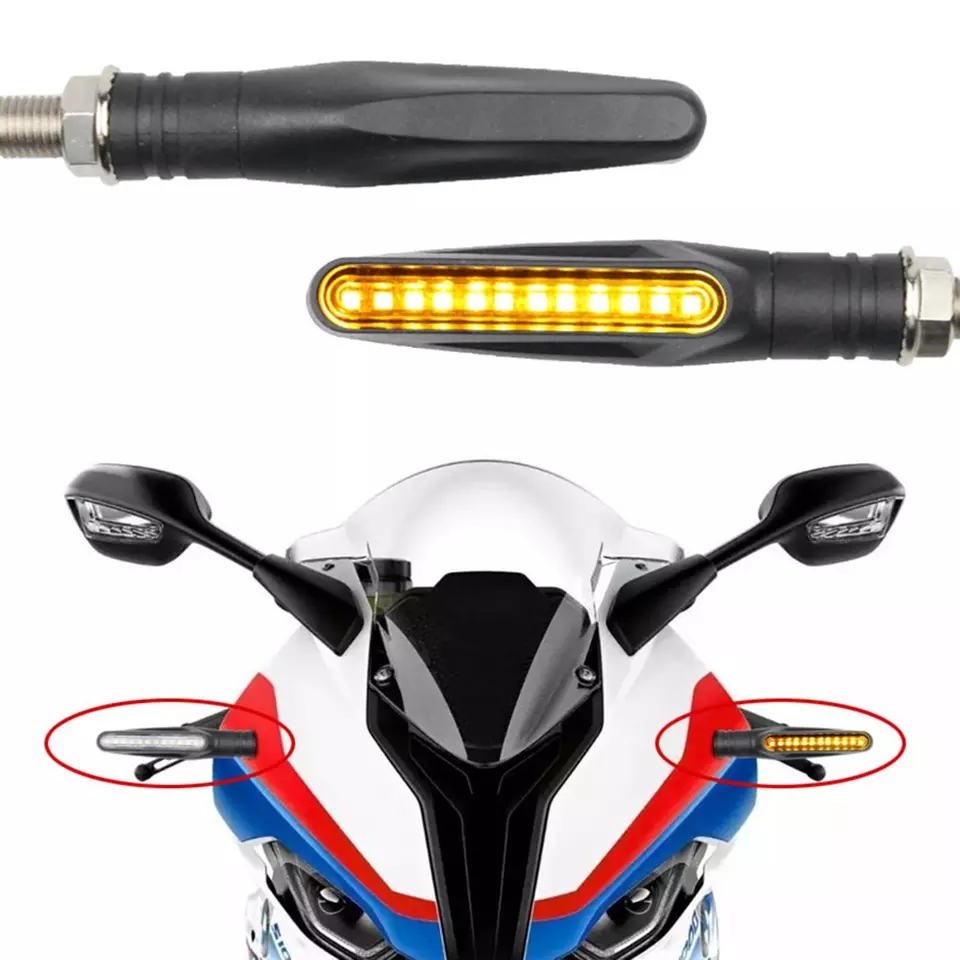 Picture of 2pcs 12V 12LED Moto Turn Signal Indicator Light Turning Light Amber