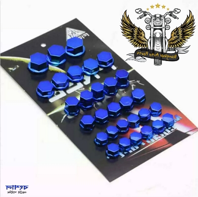 Picture of Blue  30Pcs Universal Motorcycle Screw Nut Bolt Cap Cover Kit/ Nut cover / Motorcycle Modification Accessories Head Screw Cover